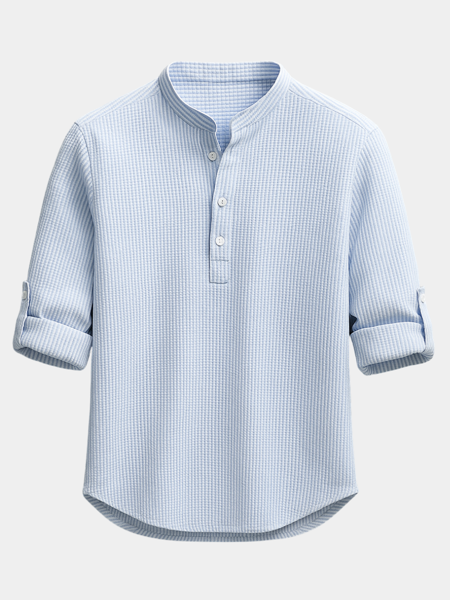 Men's Fitted Cotton-Linen Blend Shirt