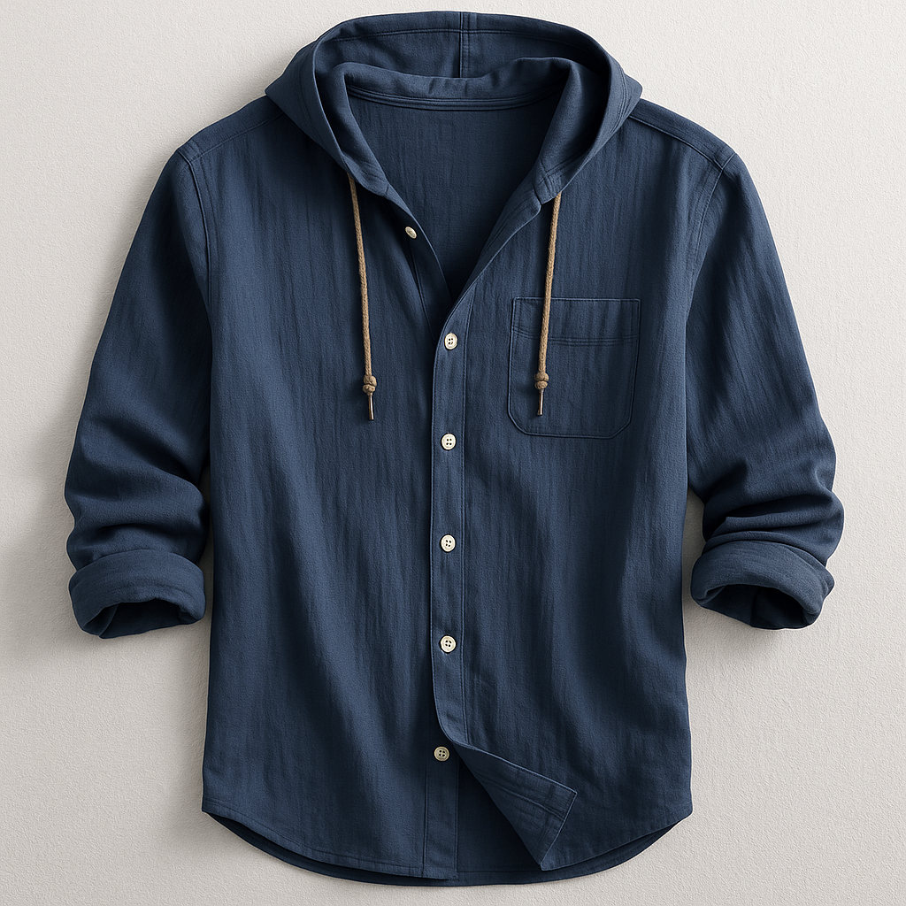 Men's Regular Fit Cotton Blend Shirt - Hooded
