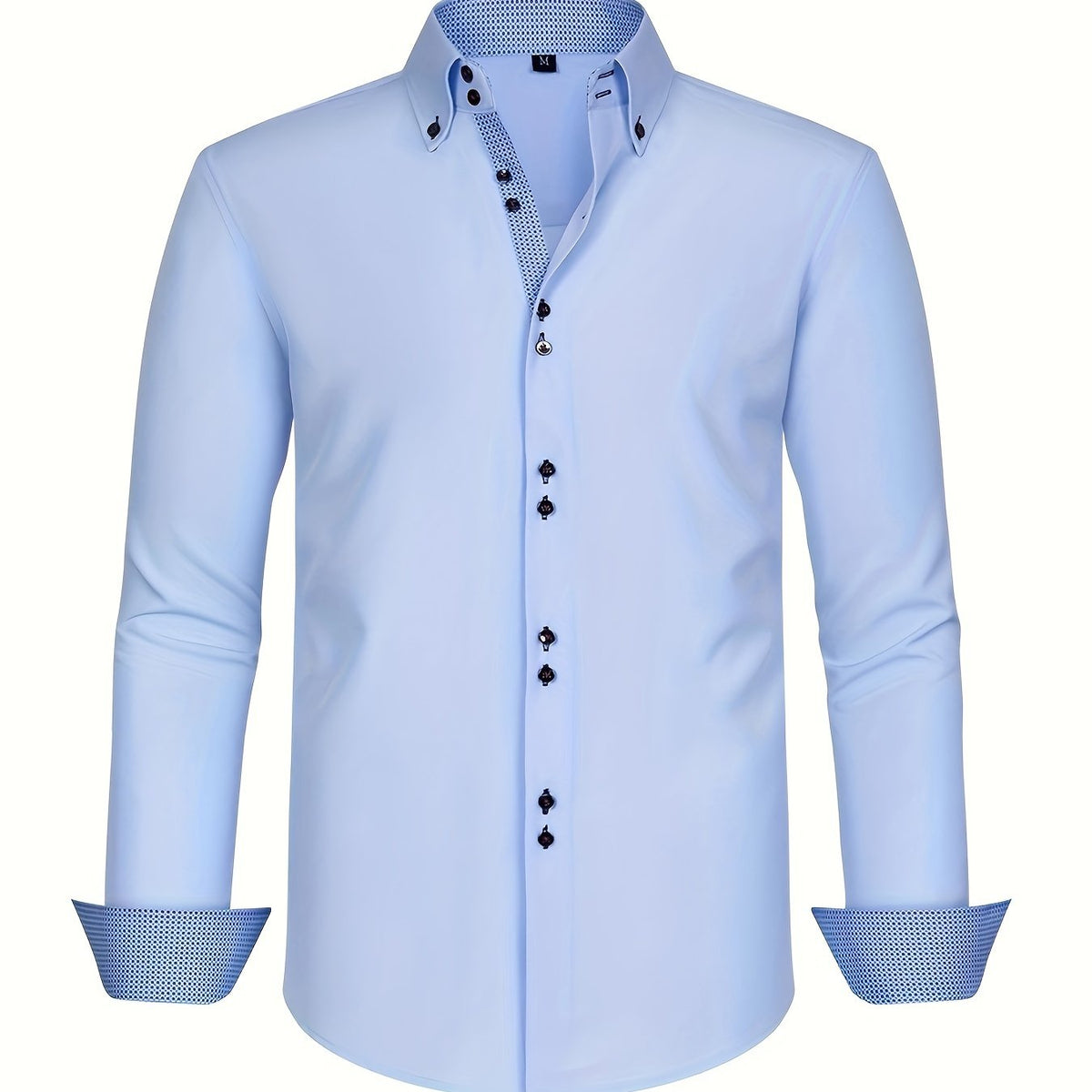 Men's Regular Fit Shirt - Contrast Trim, Stretch, Lightweight