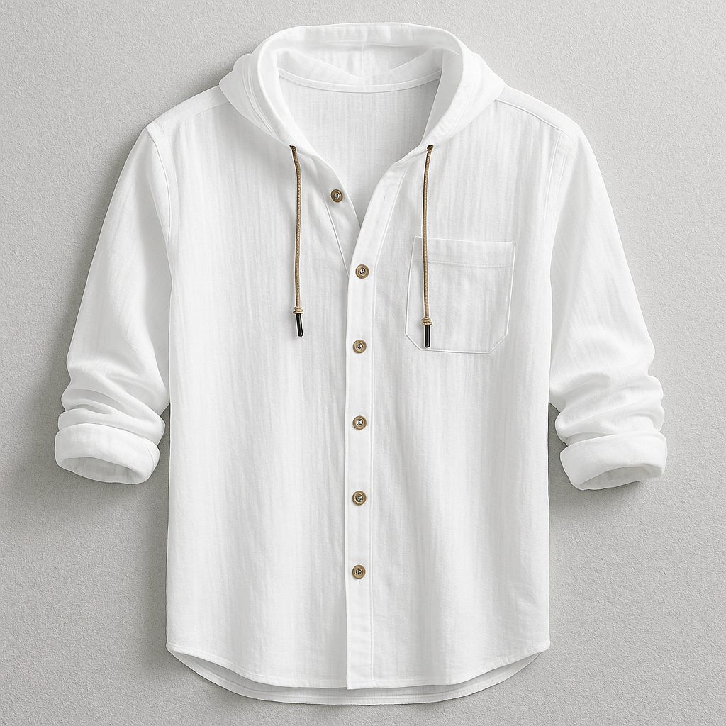 Men's Regular Fit Cotton Blend Shirt - Hooded