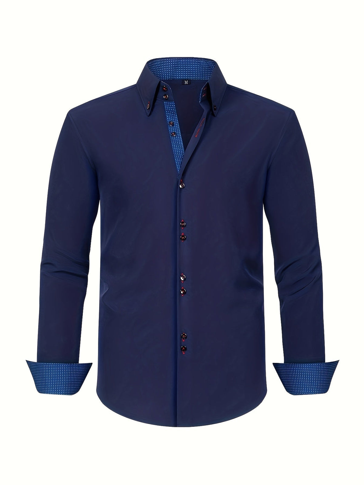 Men's Regular Fit Shirt - Contrast Trim, Stretch, Lightweight