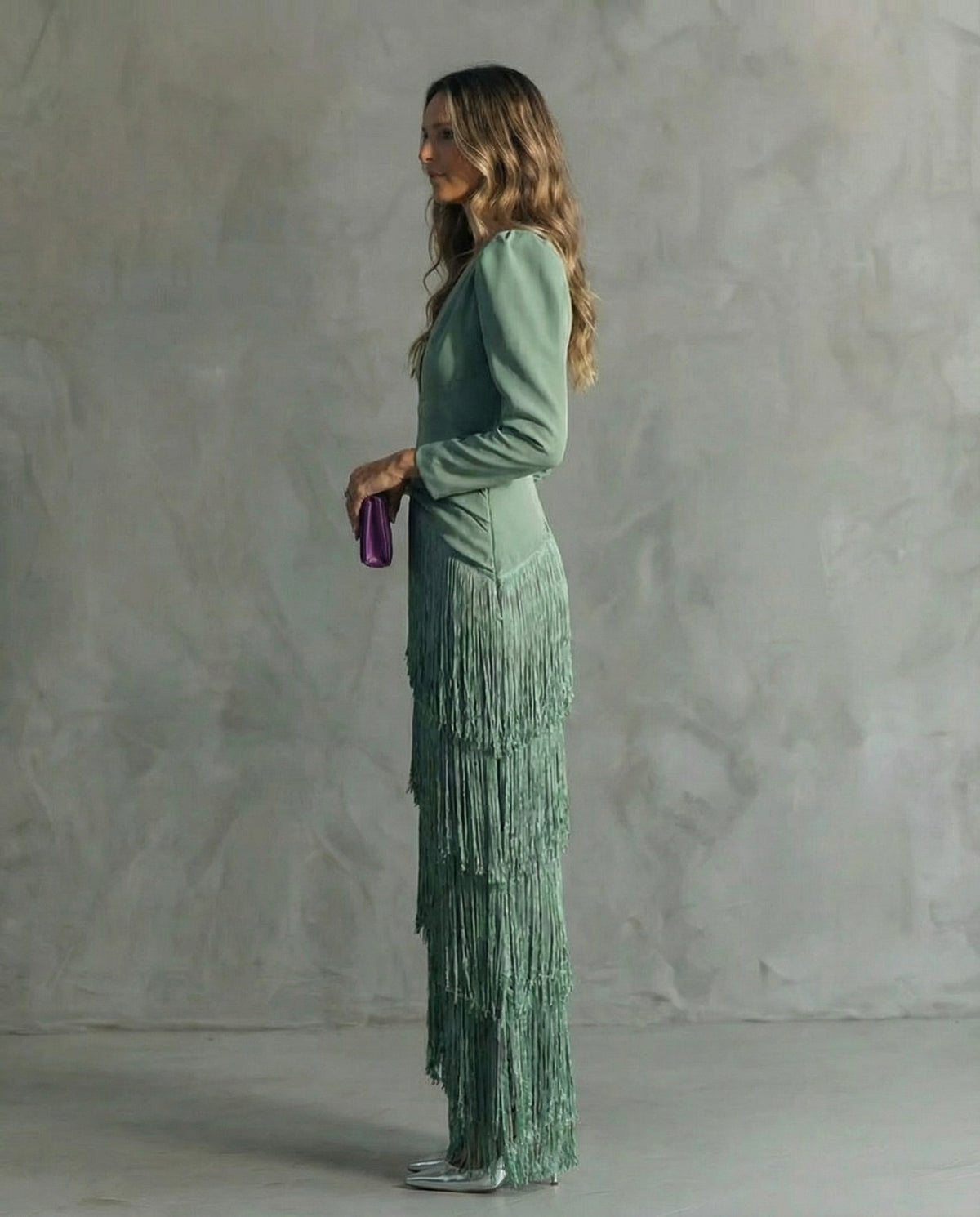 Elegant Women's Fringe Midi Dress