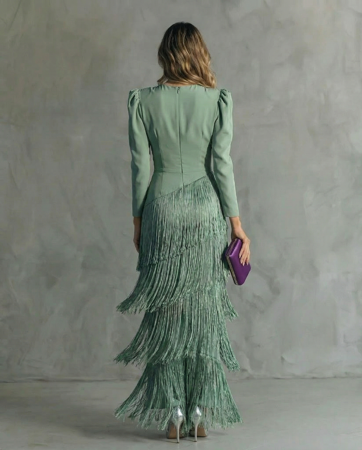 Elegant Women's Fringe Midi Dress