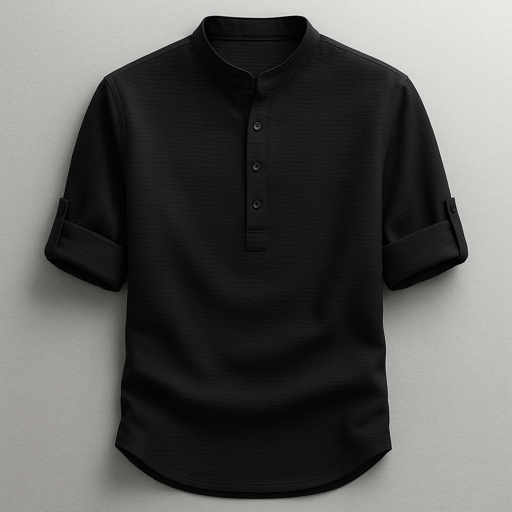 Men's Fitted Cotton-Linen Blend Shirt