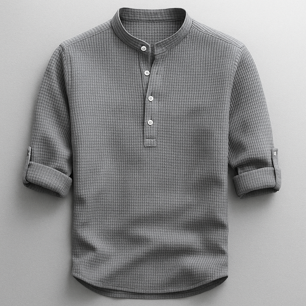 Men's Fitted Cotton-Linen Blend Shirt