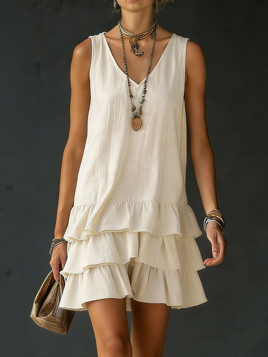 Women's Loose-fitting Solid Color Vest Dress